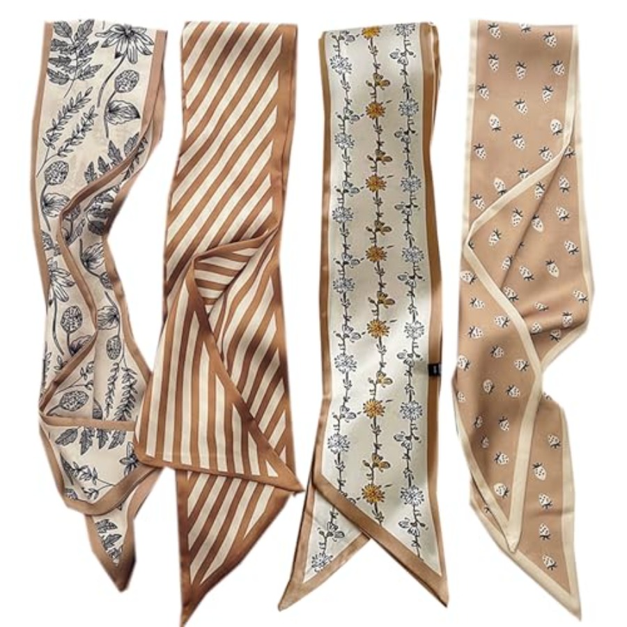 Silk Neck Scarf - WENLOOY Zestaw 4 szt. szalików do