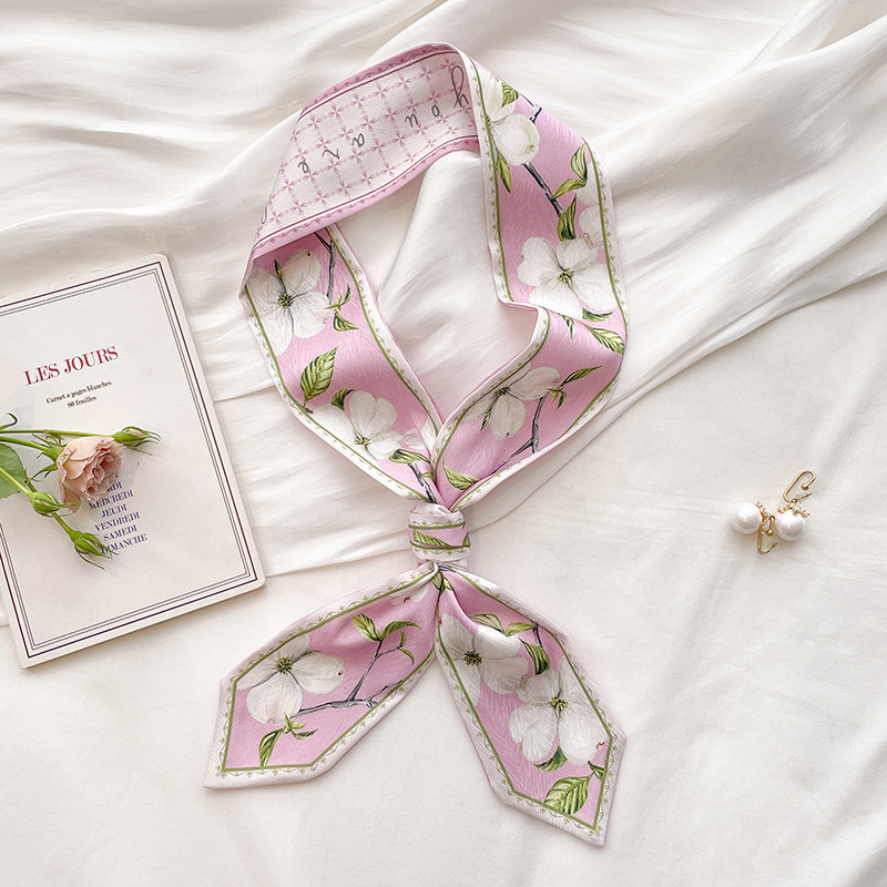 Silk Neck Scarf - Długi szal damski z koreańskiego jedwabiu