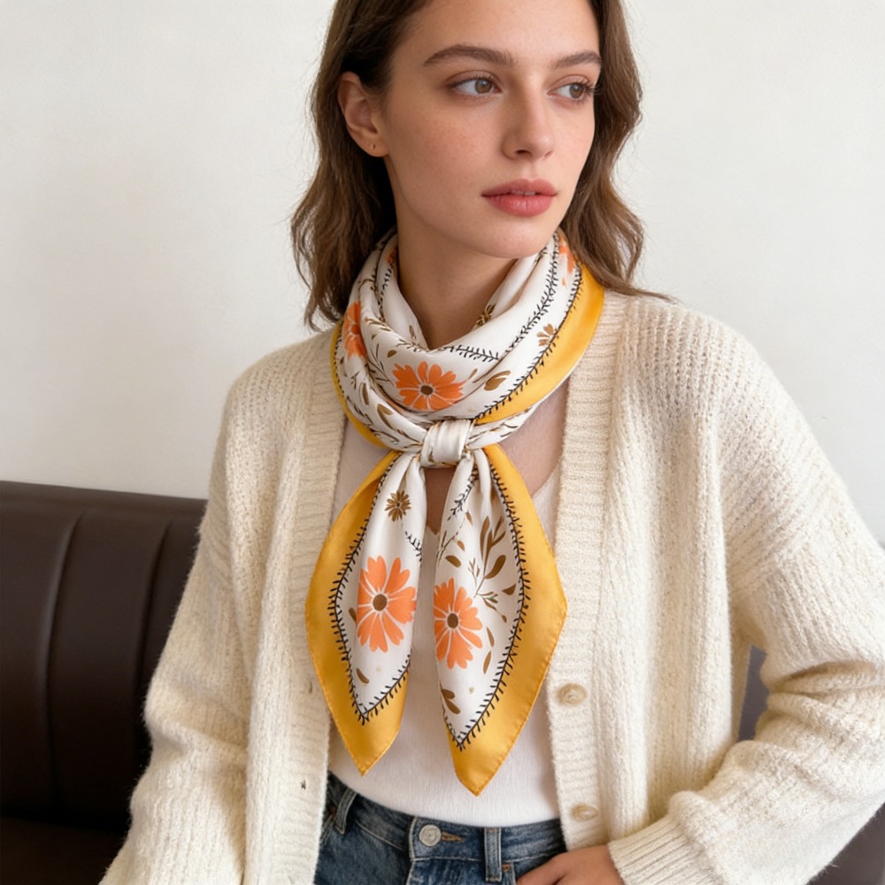 1 szt. nowy, modny jedwabny ap – Silk Neck Scarf recenzja i cena