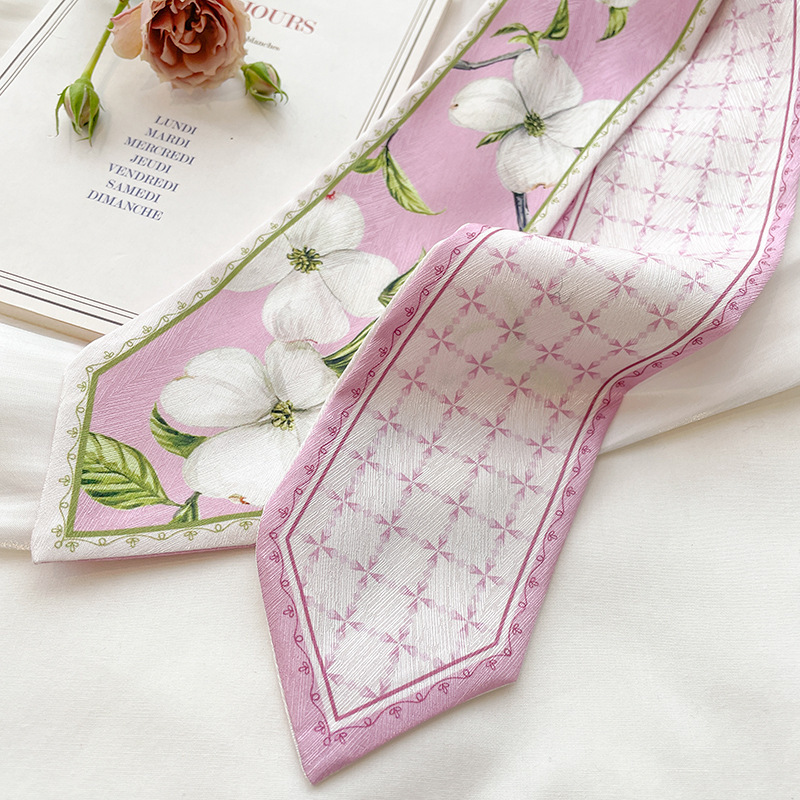 Długi szal damski z koreańskie – Silk Neck Scarf recenzja i cena